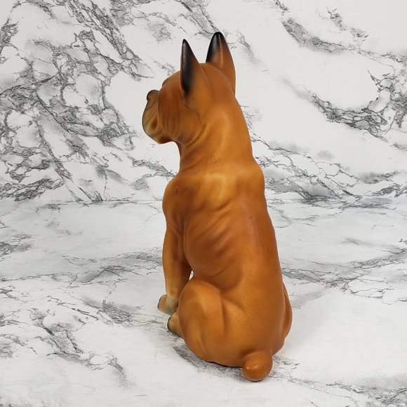 Boxer Dog Porcelain Hand Painted Figurine Mid Century - Picture 3 of 9